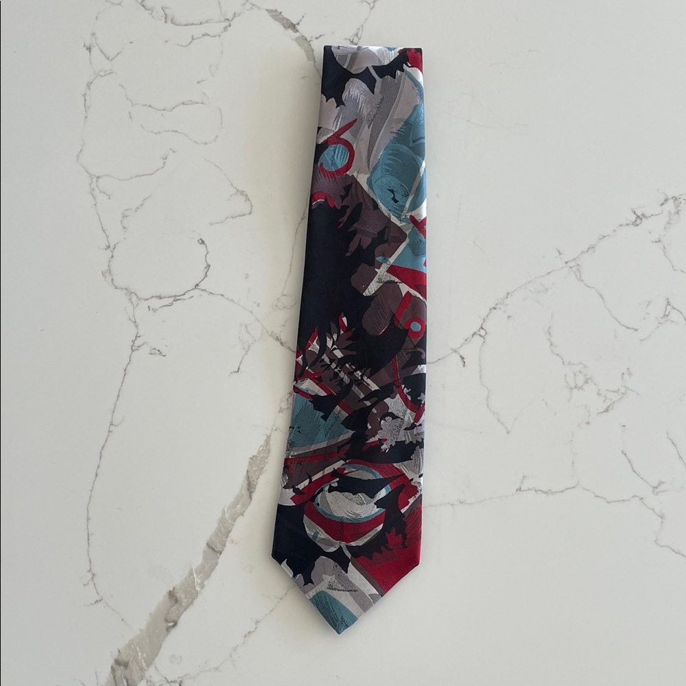 Towncraft Abstract Red and Blue Men's Tie